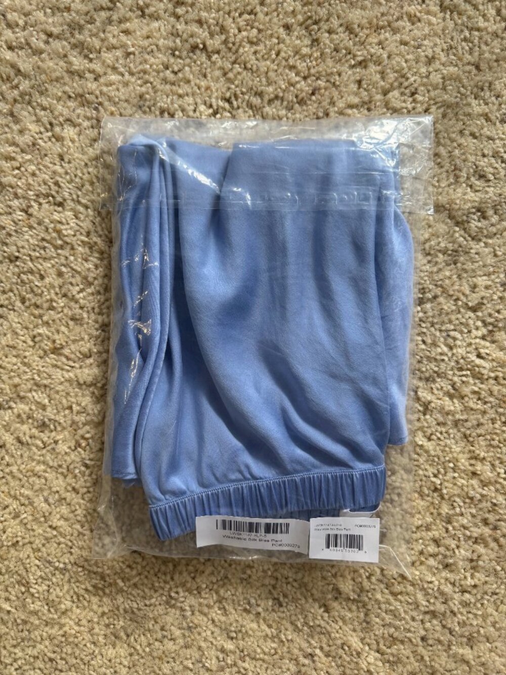 Lunya Washable Silk Bias Pant Size SHalf-light Periwinkle / S new in Bag - Picture 2 of 4